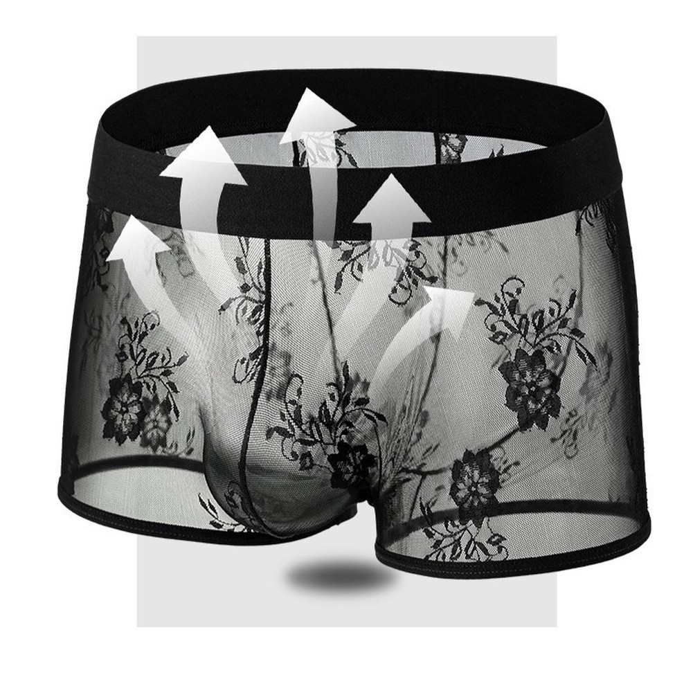 Men's Floral Lace Boxer Shorts - огляд і ціна Pouch Boxer Pouch
